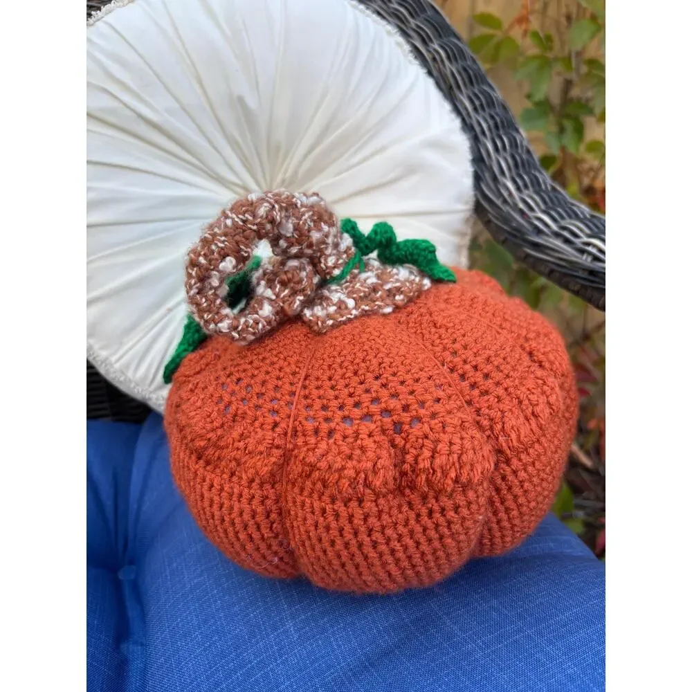 Set of 3 Handmade Pumpkin Plushie Throw Pillows, Cottagecore, Cozy Fall Accents